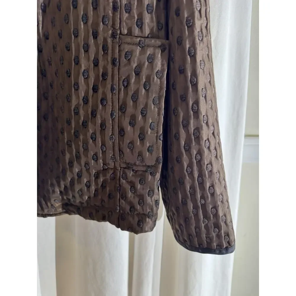 New Abstract Lagenlook Women S Brown Polka Dot Quilted Boho Spring - Picture 12 of 12